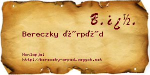 Bereczky Árpád névjegykártya