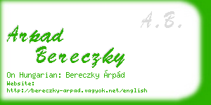 arpad bereczky business card