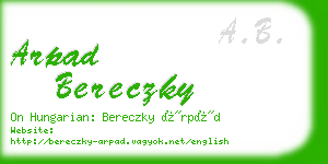 arpad bereczky business card